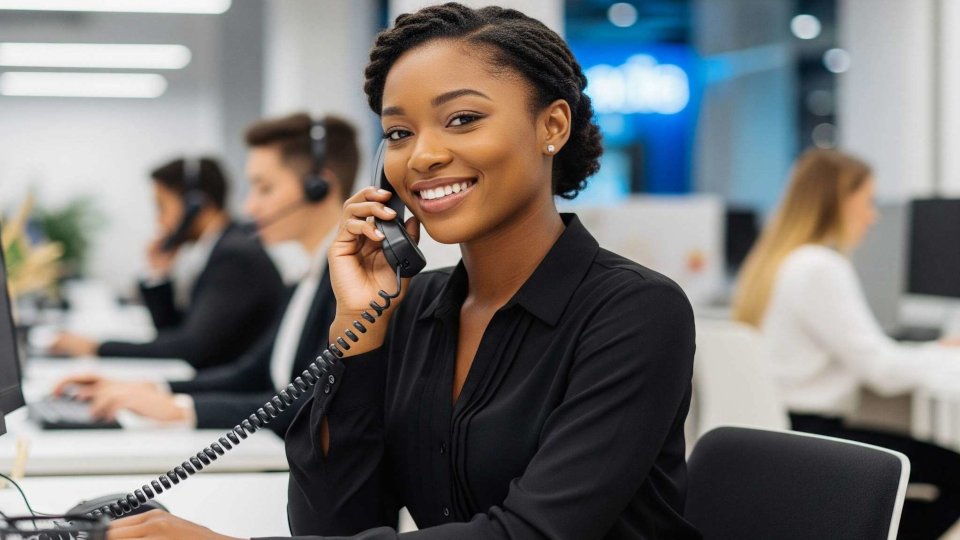 woman answering the phone at illuminec offices